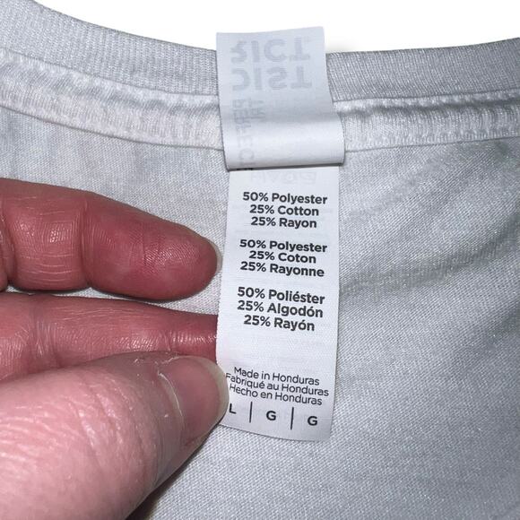 District Womens Perfect Tri T Shirt Graphic Print Shell Gas Station Retro Large - Picture 6 of 7